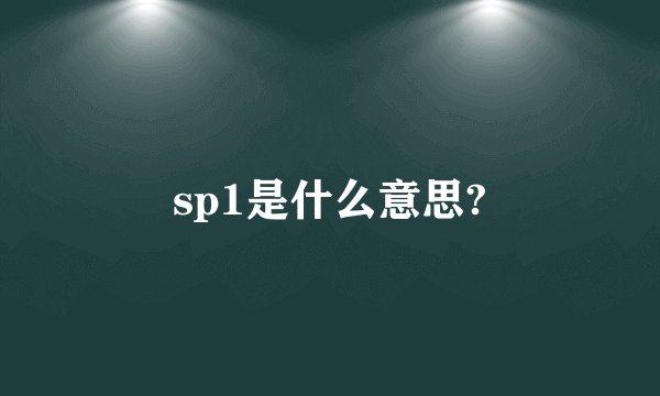 sp1是什么意思?
