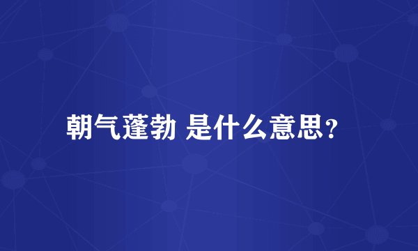 朝气蓬勃 是什么意思？