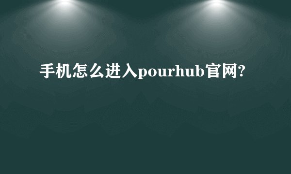 手机怎么进入pourhub官网?