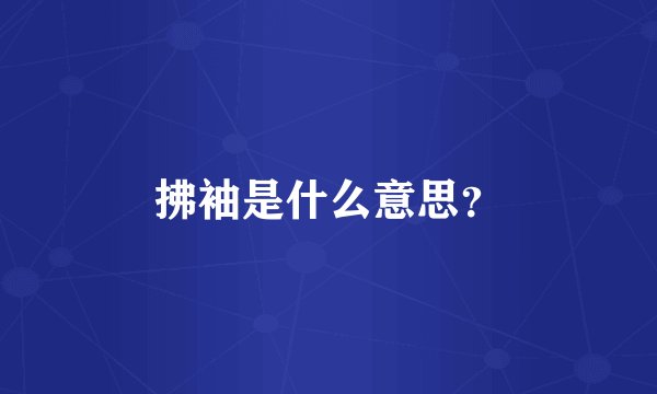 拂袖是什么意思？