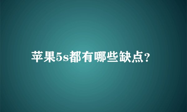 苹果5s都有哪些缺点？