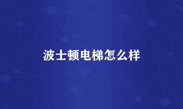 波士顿电梯怎么样