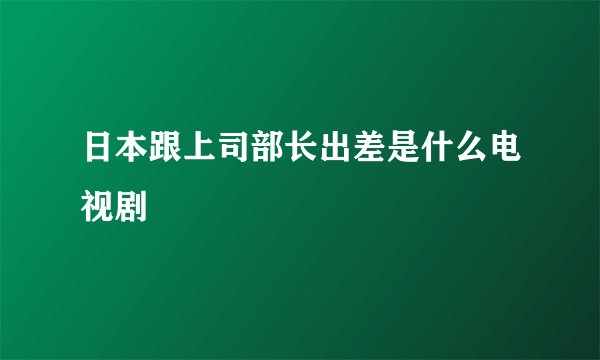 日本跟上司部长出差是什么电视剧
