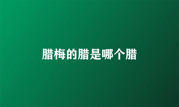 腊梅的腊是哪个腊