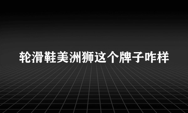 轮滑鞋美洲狮这个牌子咋样