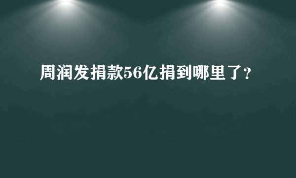 周润发捐款56亿捐到哪里了？