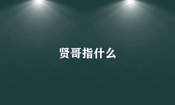 贤哥指什么