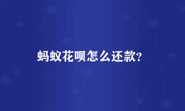 蚂蚁花呗怎么还款？
