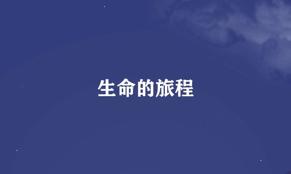 生命的旅程