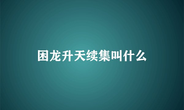 困龙升天续集叫什么
