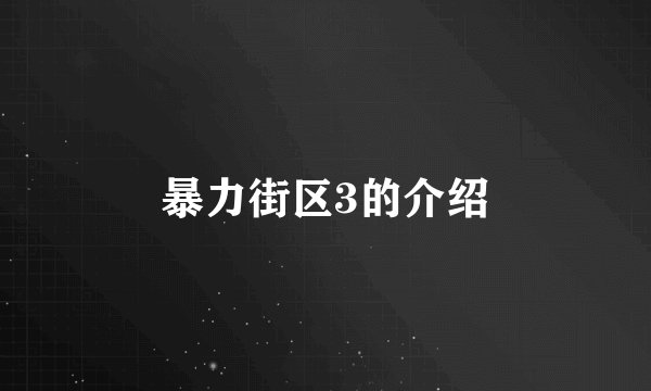 暴力街区3的介绍