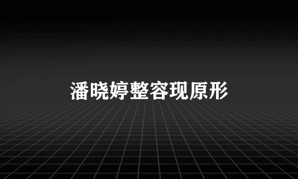 潘晓婷整容现原形