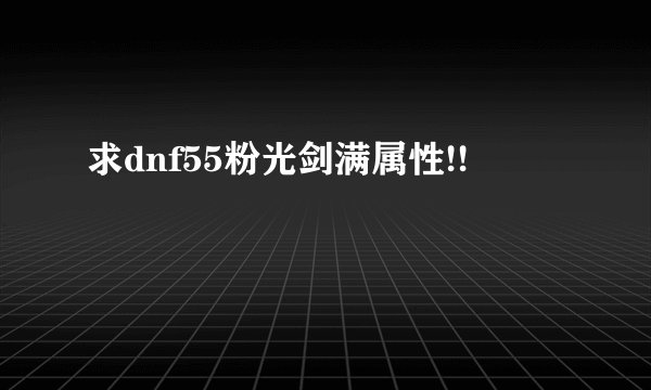 求dnf55粉光剑满属性!!