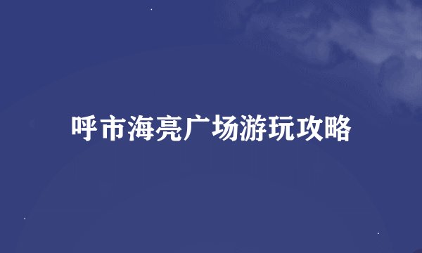 呼市海亮广场游玩攻略