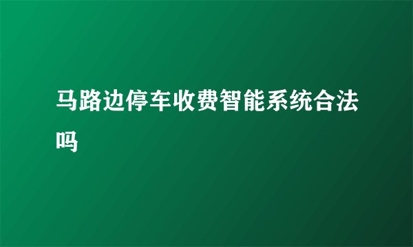 马路边停车收费智能系统合法吗