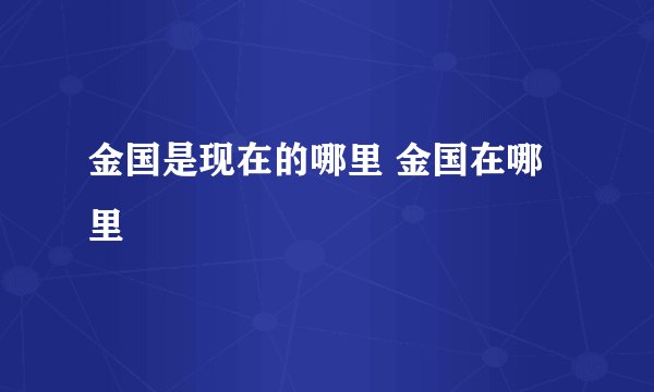 金国是现在的哪里 金国在哪里