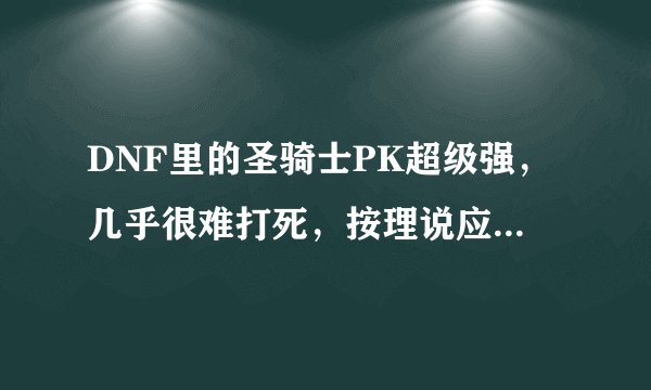 DNF里的圣骑士PK超级强，几乎很难打死，按理说应该很多人玩，为什么我在决斗场很少看到呢？