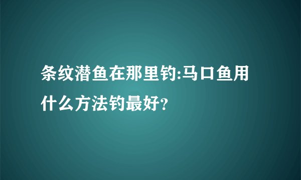 条纹潜鱼在那里钓:马口鱼用什么方法钓最好？