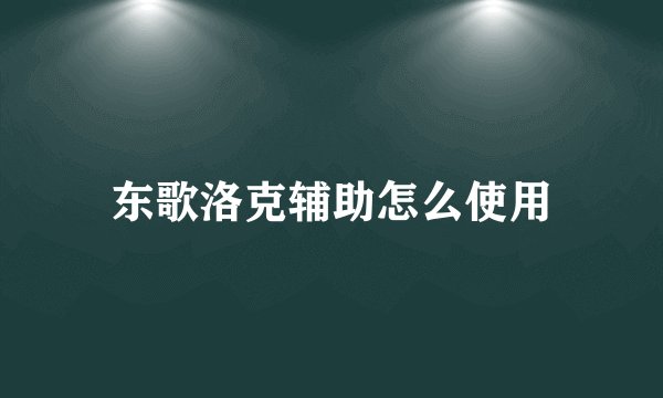 东歌洛克辅助怎么使用