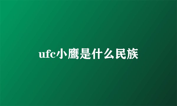 ufc小鹰是什么民族