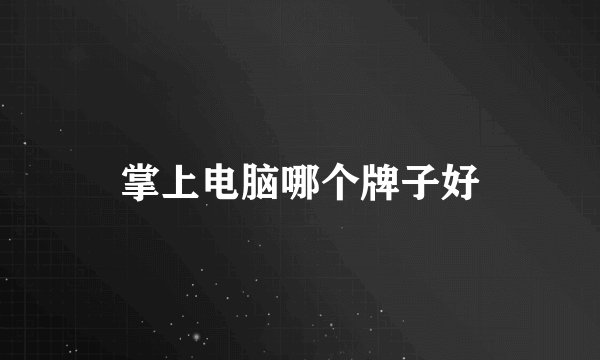 掌上电脑哪个牌子好