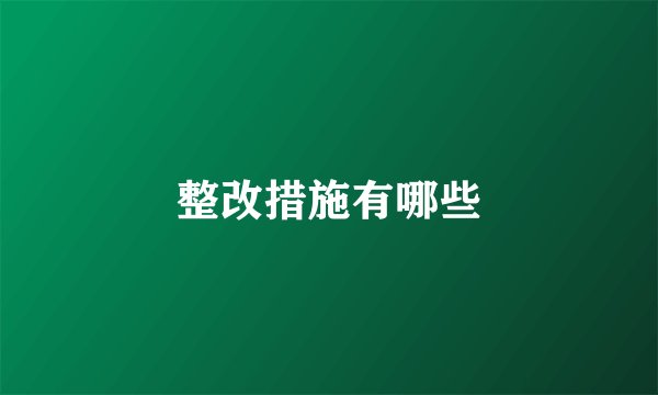 整改措施有哪些