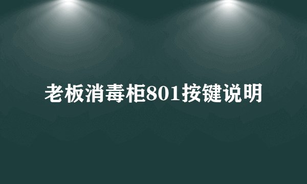 老板消毒柜801按键说明