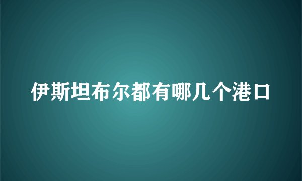 伊斯坦布尔都有哪几个港口
