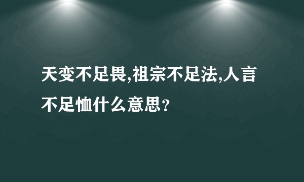 天变不足畏,祖宗不足法,人言不足恤什么意思？