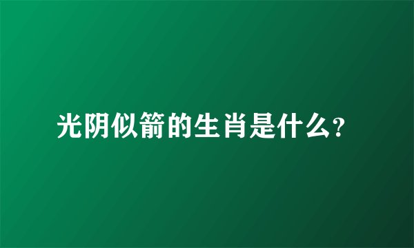 光阴似箭的生肖是什么？