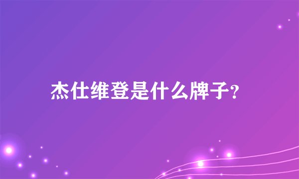 杰仕维登是什么牌子？