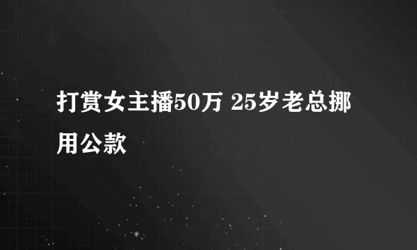 打赏女主播50万 25岁老总挪用公款
