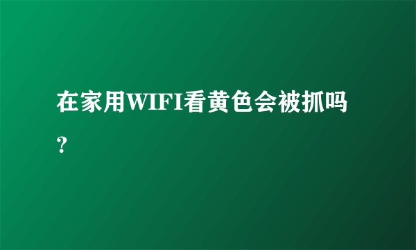 在家用WIFI看黄色会被抓吗?