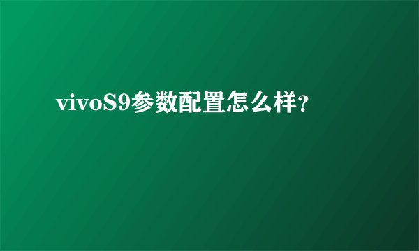 vivoS9参数配置怎么样？