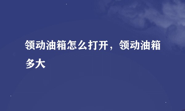 领动油箱怎么打开，领动油箱多大