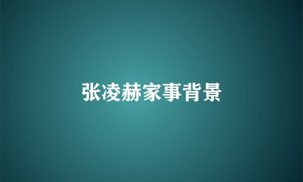 张凌赫家事背景