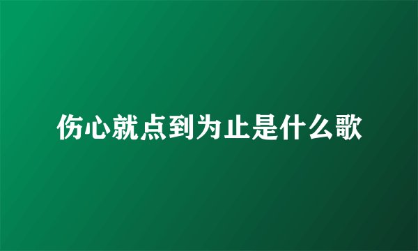 伤心就点到为止是什么歌