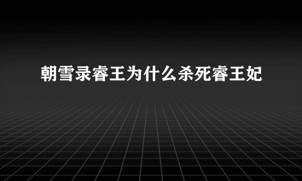 朝雪录睿王为什么杀死睿王妃