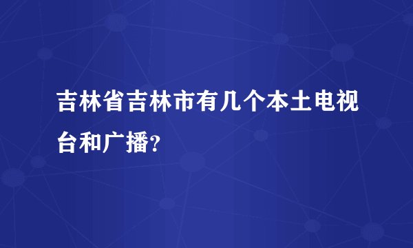 吉林省吉林市有几个本土电视台和广播？