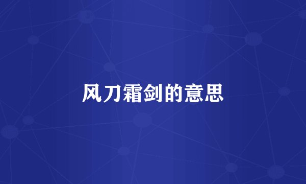 风刀霜剑的意思