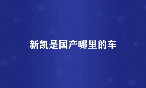 新凯是国产哪里的车