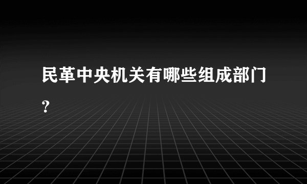 民革中央机关有哪些组成部门?