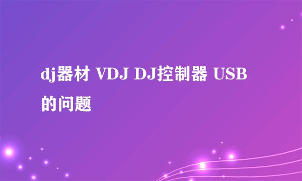 dj器材 VDJ DJ控制器 USB 的问题