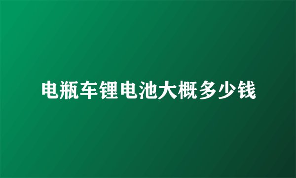 电瓶车锂电池大概多少钱