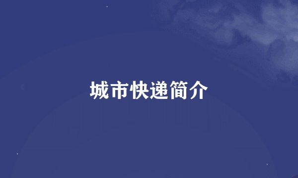 城市快递简介