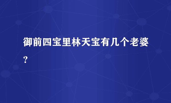 御前四宝里林天宝有几个老婆？