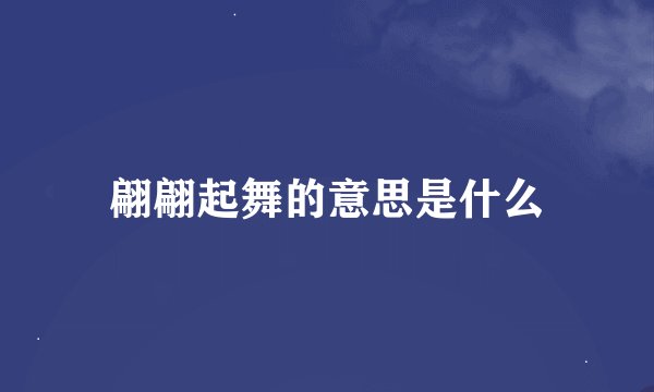 翩翩起舞的意思是什么