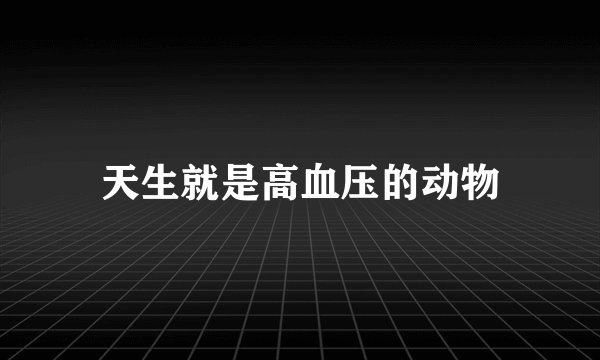 天生就是高血压的动物