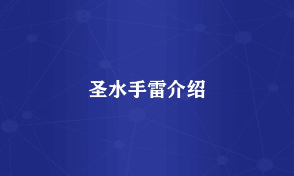 圣水手雷介绍