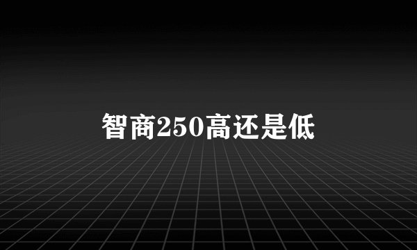 智商250高还是低